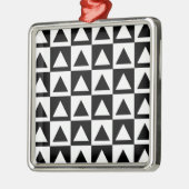 Black and White Triangle getric shape pattern Ornament Aus Metall (Links)