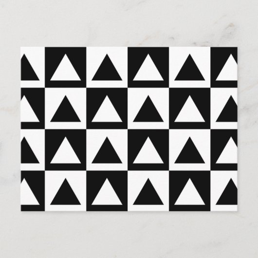 Black and White Triangle getric shape pattern Postkarte (Vorderseite)
