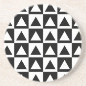 Black and White Triangle getric shape pattern Sandstein Untersetzer (Vorne)
