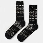 Black And White Tribal Print Crew Socks Socken (Linkes Detail)