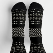 Black And White Tribal Print Crew Socks Socken (Oben)