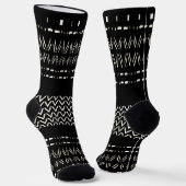 Black And White Tribal Print Crew Socks Socken (Gewinkelt)