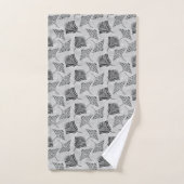 Black and White Tribal Stingrays Badhandtuch Set (Handtuch)