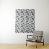 Black and White Tribal Stingrays Wandteppich (Beispiel)