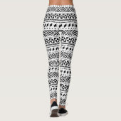 Black and White Tribal Zigzag oder Chios Zysta Leggings (Rückseite)