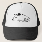 Black and White Trucker Hat | Minimalistische Katz Truckerkappe (Vorderseite)