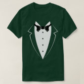 Black and White Tuxedo Bow Tie Funny Costume Novel T-Shirt (Design vorne)