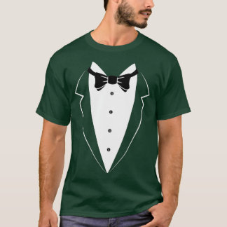 Black and White Tuxedo Bow Tie Funny Costume Novel T-Shirt