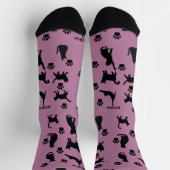 Black and White Tuxedo Cat Patterned Socks Gift Socken (Oben)