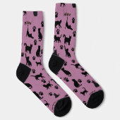 Black and White Tuxedo Cat Patterned Socks Gift Socken (Rechts)