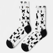 Black and White Tuxedo Cat Patterned Socks Gift Socken (Linkes Detail)