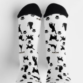 Black and White Tuxedo Cat Patterned Socks Gift Socken (Oben)