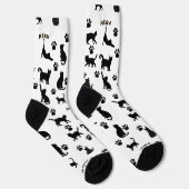 Black and White Tuxedo Cat Patterned Socks Gift Socken (Rechts)