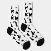 Black and White Tuxedo Cat Socks Pattern Gift Socken (Rechts)