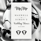 Black and white tuxedo two grooms gay wedding serviette