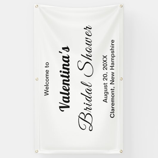 Black and White Typography Bridal Shower Banner (Vertikal)
