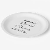 Black and White Typography Bridal Shower Pappteller (Schrägansicht)