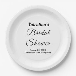 Black and White Typography Bridal Shower Pappteller