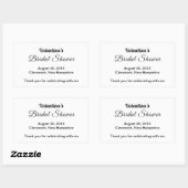 Black and White Typography Bridal Shower Rechteckiger Aufkleber (Blatt)