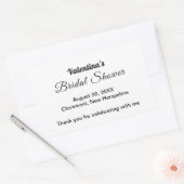 Black and White Typography Bridal Shower Rechteckiger Aufkleber (Umschlag)