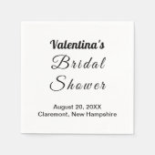Black and White Typography Bridal Shower Serviette (Vorderseite)
