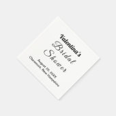 Black and White Typography Bridal Shower Serviette (Ecke)