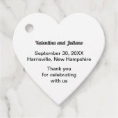 Black and White Typography Heart Shape Wedding Geschenkanhänger (Vorderseite)