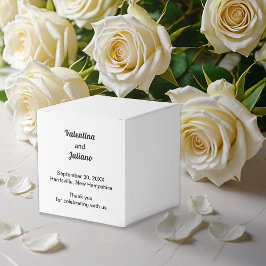 Black and White Typography Wedding Favor Box Geschenkschachtel