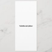 Black and White Typography Wedding Menu Menükarte (Rückseite)