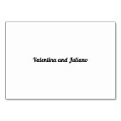 Black and White Typography Wedding Place Card Tischnummer (Rückseite)