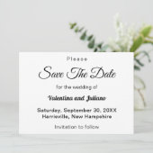 Black and White Typography Wedding Save The Date (Stehend Vorderseite)