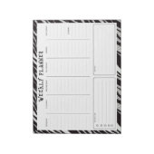 Black and White Undated Weekly Vertical Planner Notizblock (Rotiert)
