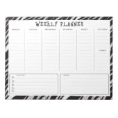 Black and White Undated Weekly Vertical Planner Notizblock (Vorderseite)
