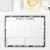 Black and White Undated Weekly Vertical Planner Notizblock