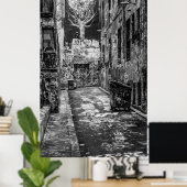 Black and White Urban Graffiti Laneway Poster (Heimbüro)