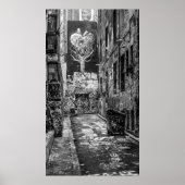 Black and White Urban Graffiti Laneway Poster (Vorne)