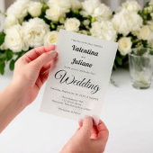 Black and White Vellum Wedding Invitation Pergament Einladungen