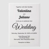 Black and White Vellum Wedding Invitation Pergament Einladungen (Vorderseite)