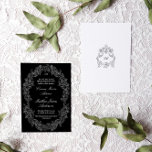 Black and White Victorian Antique Classic Wedding Einladung<br><div class="desc">This design is part of a rococo wedding stationery suite designed with botanical baroque ornament illustrations. In this collection you'll find romantic crest monograms,  botanical wreaths and victorian inspired calligraphic fonts. 
I hope this antique classic design serves you to celebrate an elegant and sophisticated wedding.</div>