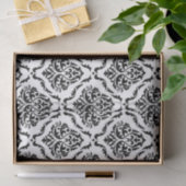 Black and white vintage damask pattern seidenpapier (Geschenk)