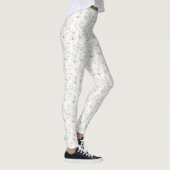 Black and White Vintage Floral Face Line Pattern 3 Leggings (Rechts)