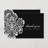 Black and White Vintage Wedding Danke Karte (Vorne/Hinten)