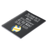 Black and White Volleyball-Geschenkideen Team Spie Notizblock (Linke Seite)