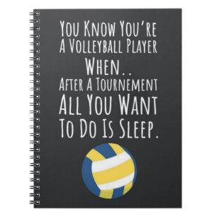 Black and White Volleyball-Geschenkideen Team Spie Notizblock