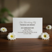 Black and White Wedding Accommodation Begleitkarte