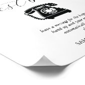 Black and White Wedding Audio Guest Book Sign Poster (Ecke)