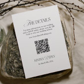 Black and White Wedding Details Qr Code Begleitkarte