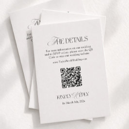 Black and White Wedding Details Qr Code Begleitkarte