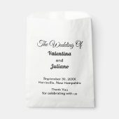 Black and White Wedding Favor Bags Geschenktütchen (Vorderseite)