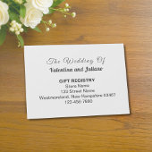 Black and White Wedding Gift Registry Begleitkarte